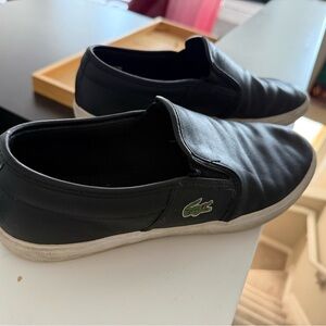 Lacoste Black Slip-On Loafers